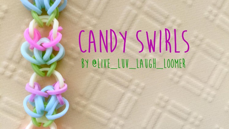 Rainbow Loom Bands Candy Swirls by @Liv_Luv_Laugh_Loomer (no hook two peg no loom tutorial)