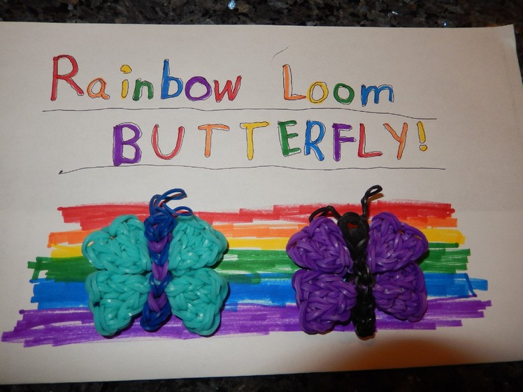 Rainbow Loom Butterfly Charm Tutorial by Vanessa