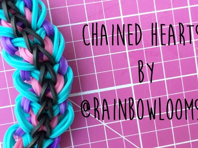 Rainbow Loom Chained Hearts by @RainbowLoomSG 4 peg tutorial