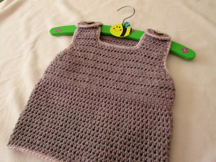 VERY EASY simple crochet pinafore dress tutorial - baby and child sizes
