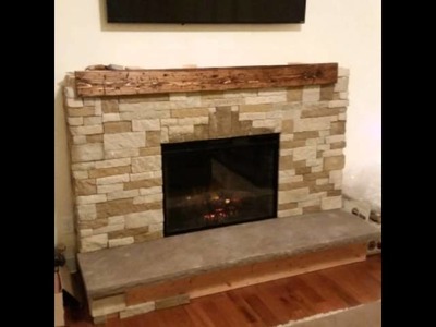 Diy air stone fireplace with electric insert