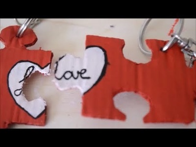 DIY: Puzzle Piece Keychain; LOVE-themed