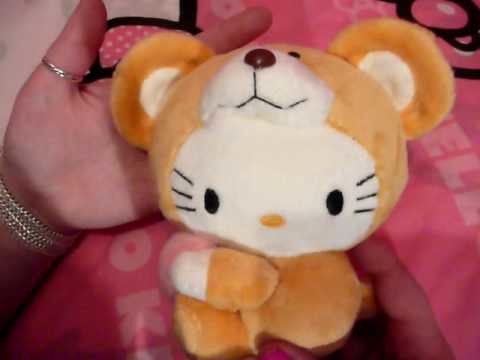 HelloKittyGoodies - Hello Kitty In Bear Costume Dangling Plush