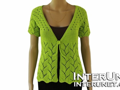 How to knit women’s short-sleeve tie-front cardigan sweater