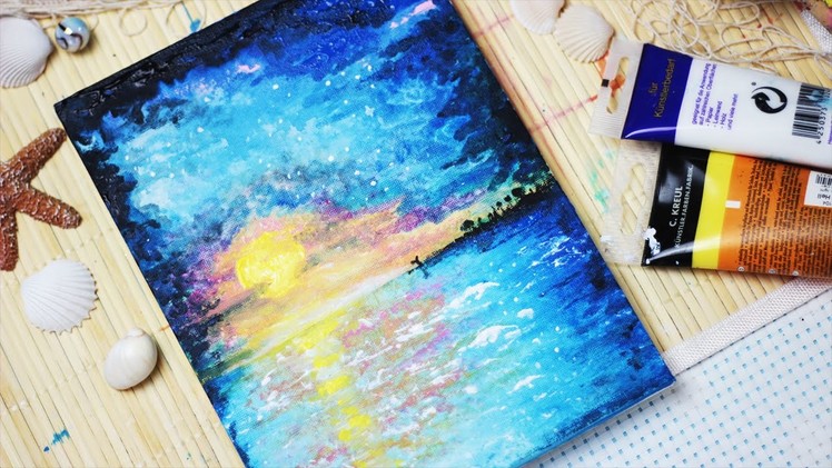 Let's paint: A Sunset at the Beach - Painting with mako