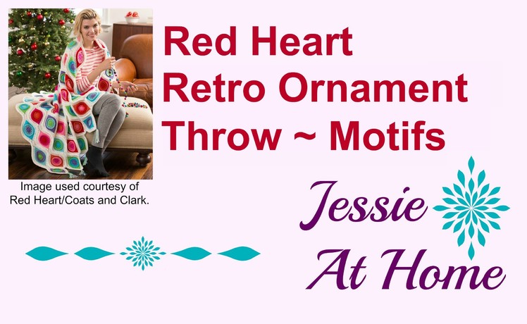 Retro-OrnaRed Heart Retro Ornament Throw ~ Motifs