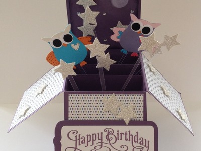 3D Folding Box Card - Hoot-astic design using Stampin' Up! products