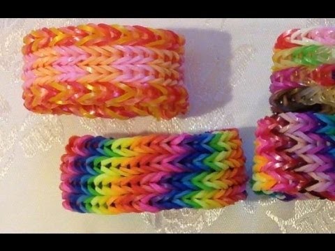 4 row fishtail rainbow loom bracelet with only one loom