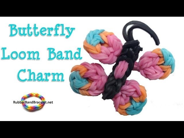 Butterfly Loom Band Charm - Made without Rainbow Loom