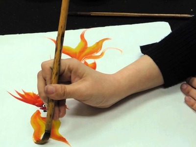 Chinese brush painting basics - gold fish