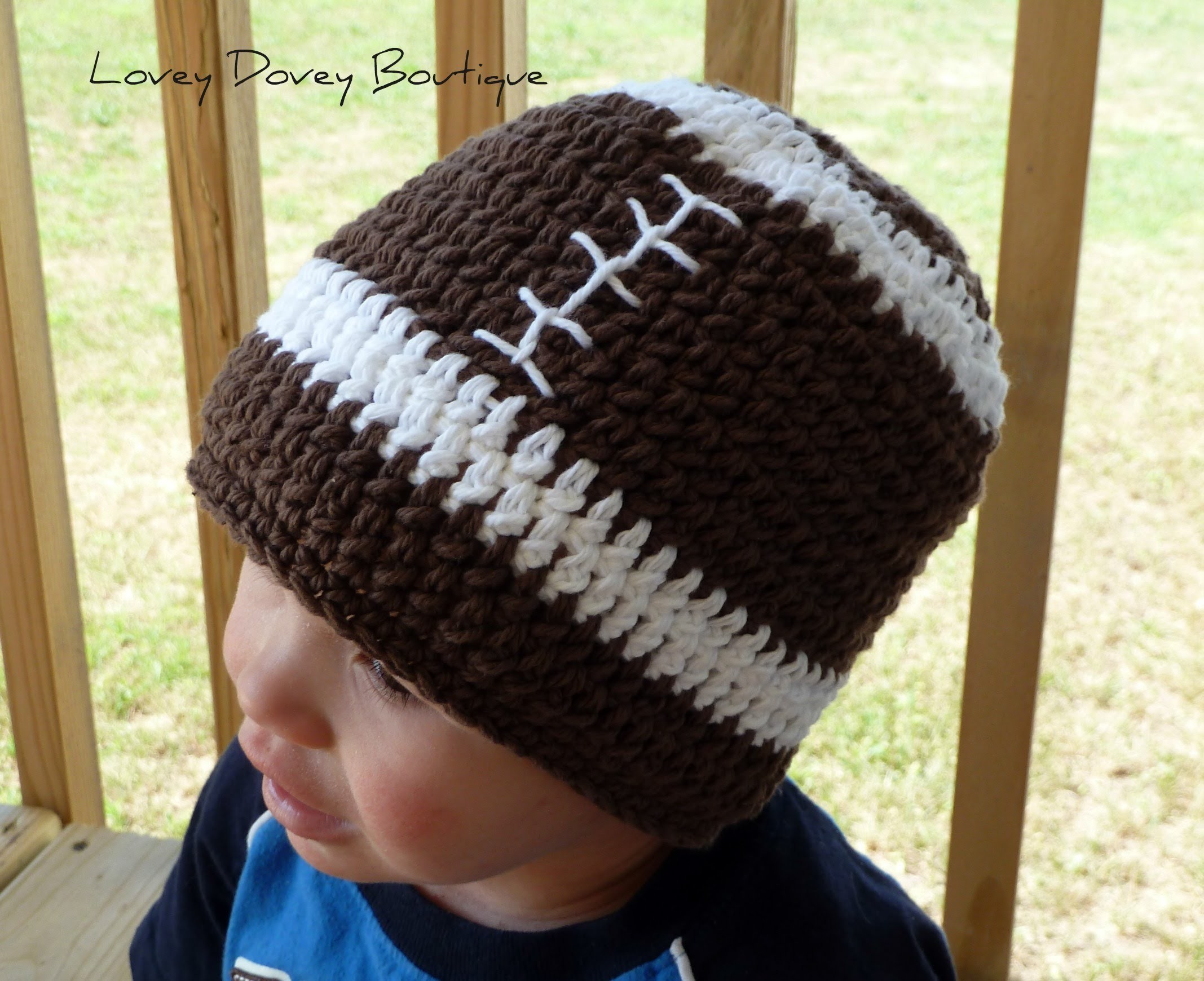 Crochet Football Beanie Pattern Tutorial - Left Handed