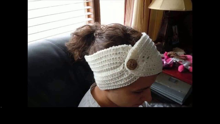 Crochet headband pattern with button closure