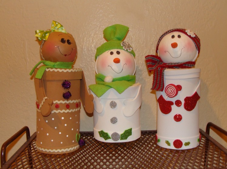 DIY - Dulceros Navideños  con material reciclado. Christmas candy holders