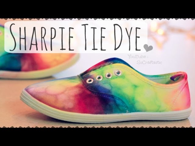 DIY Sharpie Tie Dye Shoes. Rainbow Sneakers How To