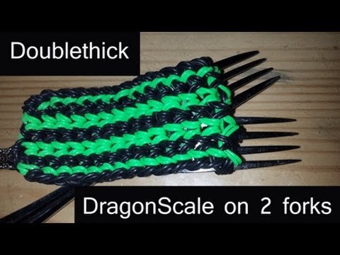 Dragon Scale Cuff - Double Banded on 2 Forks