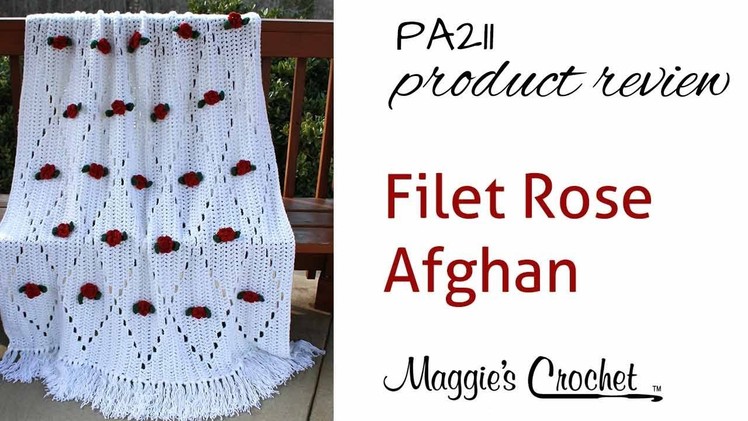 Filet Rose Afghan Crochet Pattern PA211