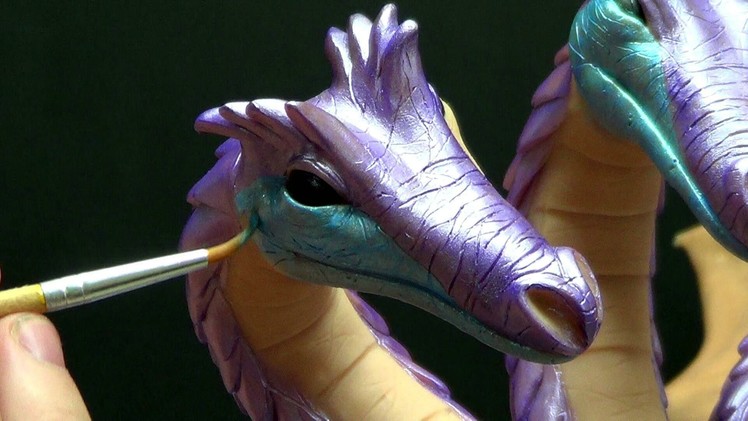 Full dragon Sculpture, Part 10. Some painting.