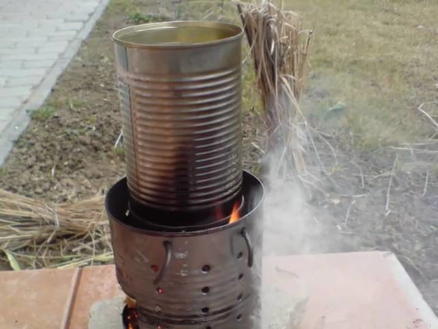 Hobo stove - how to make it from an old tin can - csavargó tűzhely