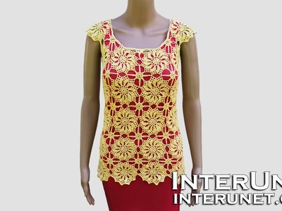 How to crochet a flower motif blouse