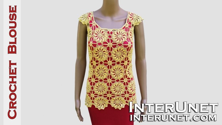How to crochet a flower motif blouse