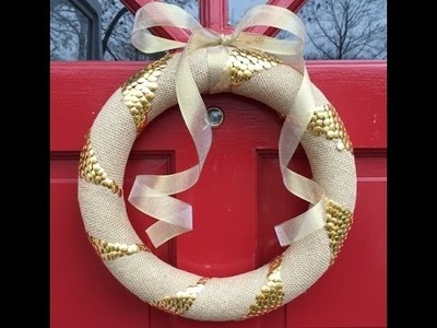 How to make a Burlap & Thumbtack Wreath