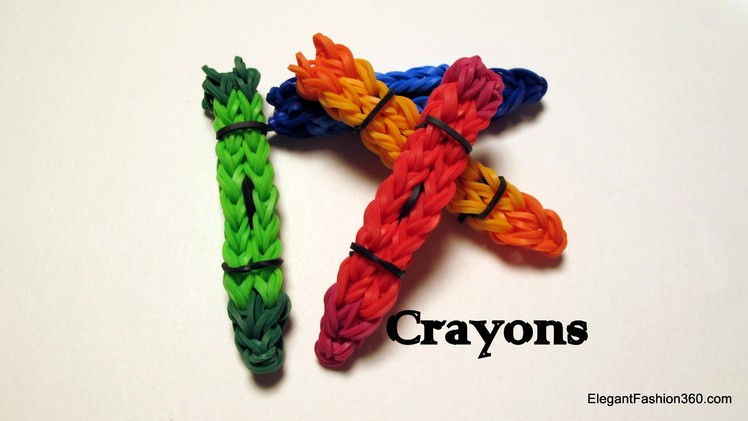 How to make Crayon Charm - Rainbow Loom - School Series