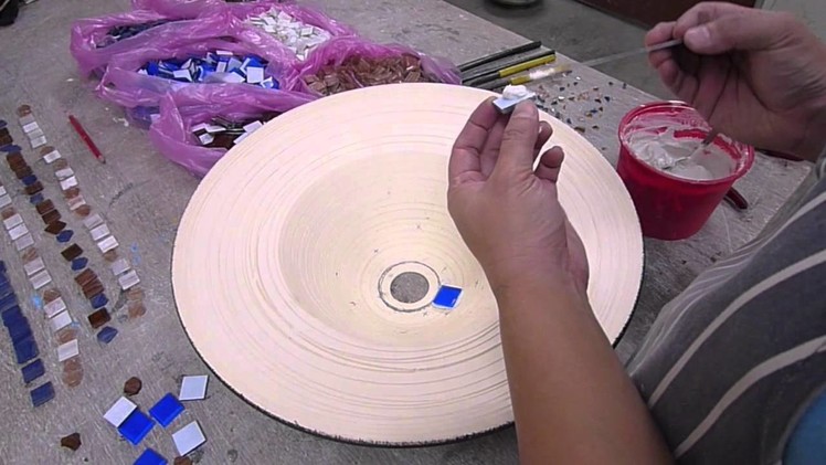 Making a mosaic basin part 3 - Clay Craft Malaysia