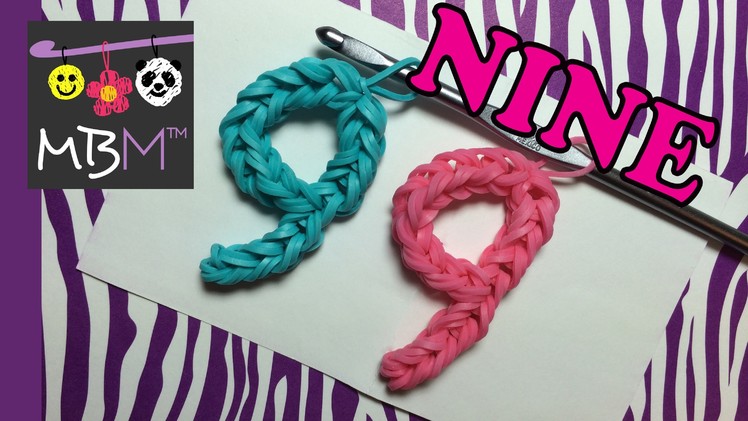 Number Nine #9 Charm Without the Rainbow Loom Tutorial