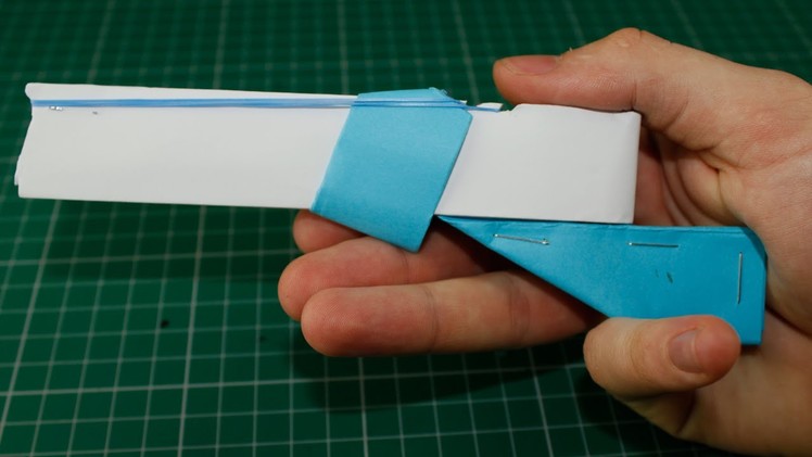 Paper Toy that Shoots 3 Rubber Bands - (Paper Shotgun)
