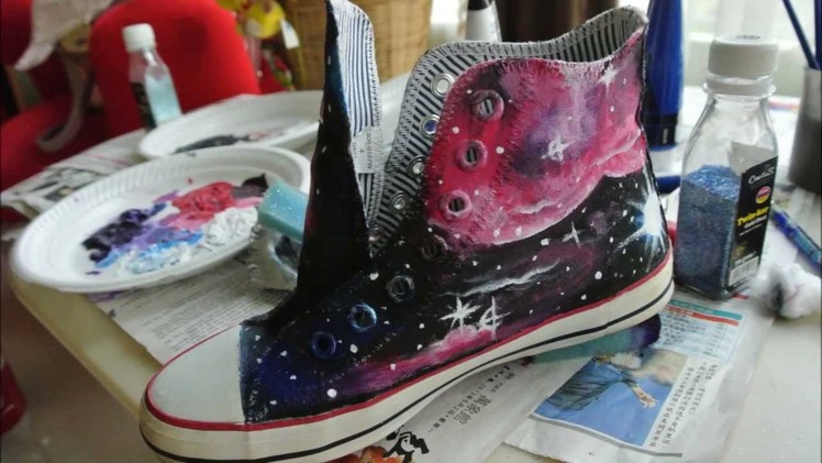 Tutorial Drawing Galaxy Canvas Shoes