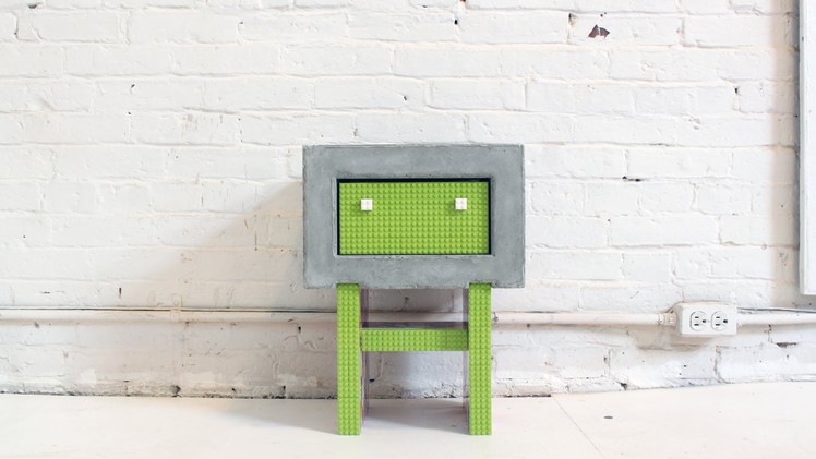 Use Legos to make a DIY Concrete Nightstand