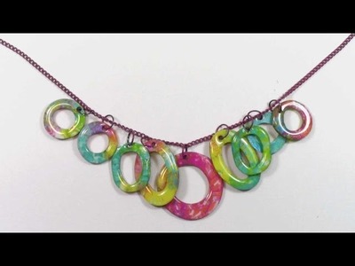 Using Gelli Prints and Ice Resin to Make a Necklace
