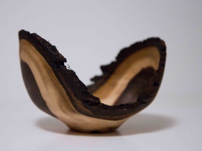 Walnut bowl dried in the microwave