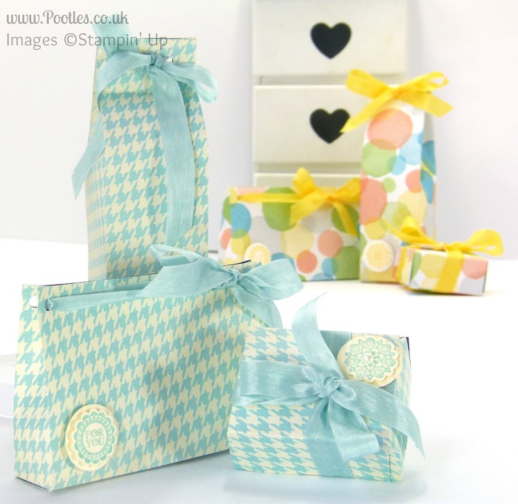 3 Bags from one sheet of Stampin' Up! UK Designer Series Paper Tutorial!