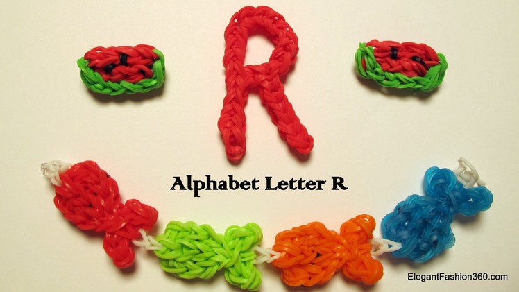 Alphabet Letter R Charm on Rainbow Loom