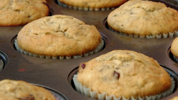 Banana and Chocolate Chip Muffin Recipe - by Laura Vitale - Laura in the Kitchen Ep 131