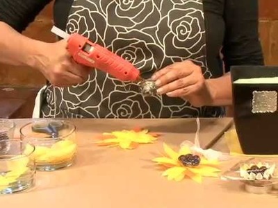 Cómo hacer un arreglo de girasoles de tela con chocolates