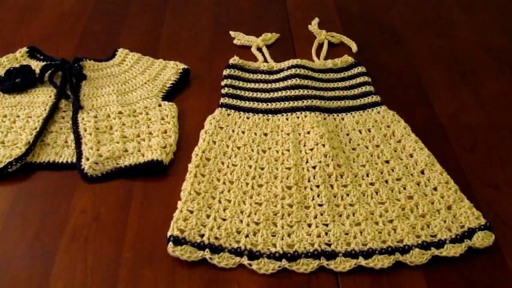 Crochet child sundress and matching bolero