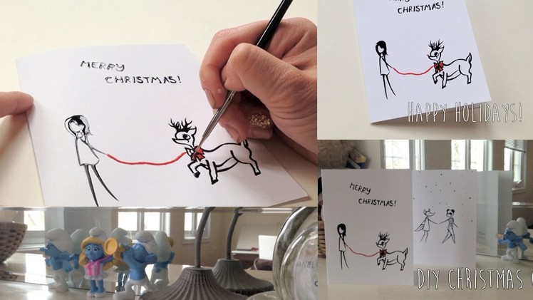 DIY Drawing on a blank card: Christmas Card