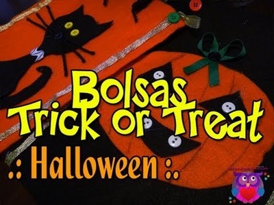 (DIY) Halloween Como Hacer Bolsas (sin coser)  Trick or Treat. How To