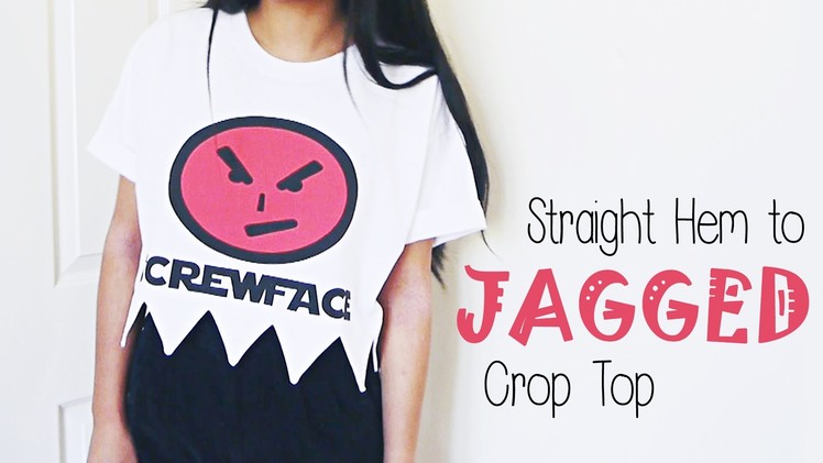 DIY ✂ Jagged Hem Crop Top (T-Shirt Reconstruction)
