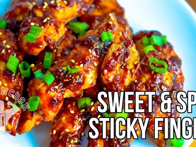 FitMenCook Sweet & Spicy Sticky Chicken Fingers Recipe. Deditos de Pollo en Salsa Picante y Dulce