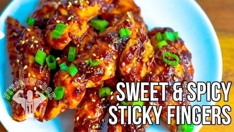 FitMenCook Sweet & Spicy Sticky Chicken Fingers Recipe. Deditos de Pollo en Salsa Picante y Dulce