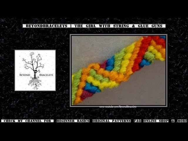 ► Friendship Bracelet Tutorial - Beginner - Rainbow Ribbon