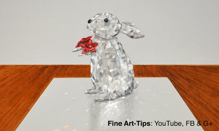 How to Draw a Crystal Rabbit, Swarovski Style - With a 3D Effect