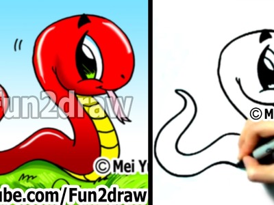 How to Draw a Snake - Easy Things to Draw - Cute Drawings - Fun2draw
