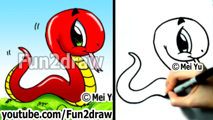 How to Draw a Snake - Easy Things to Draw - Cute Drawings - Fun2draw