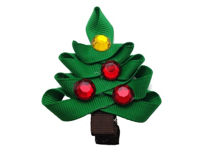 How To Make A Christmas Tree Hair Clip