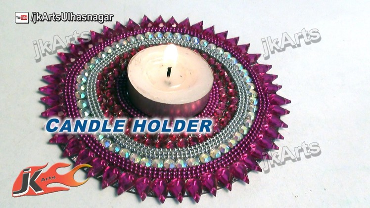 How To: make Candle Holder with mirror and rhinstone - JK Arts  532