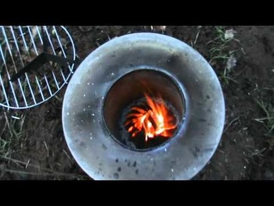 In the woods with my rocket stove
